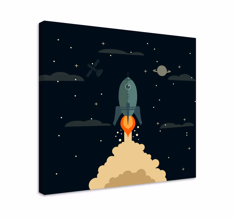 Cadre jeux vidéo expédition de lancement de fusée - TenStickers
