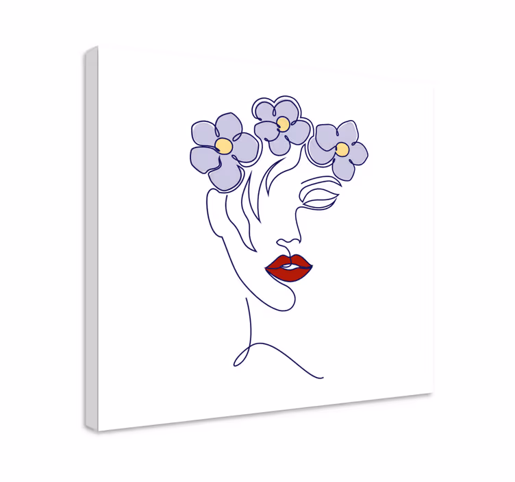 Tableau art femme Élégante fleurie - TenStickers