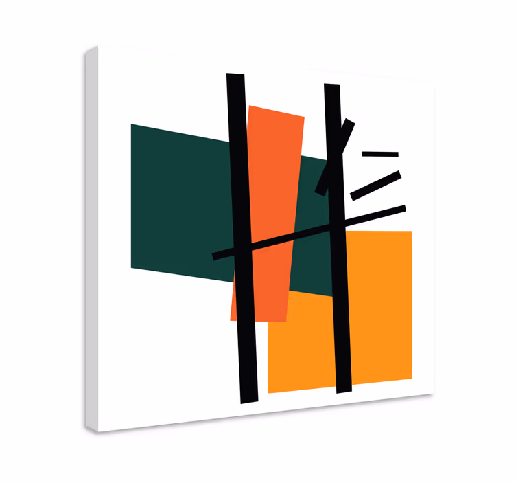Tableau géométrique agencement de formes abstraites - TenStickers