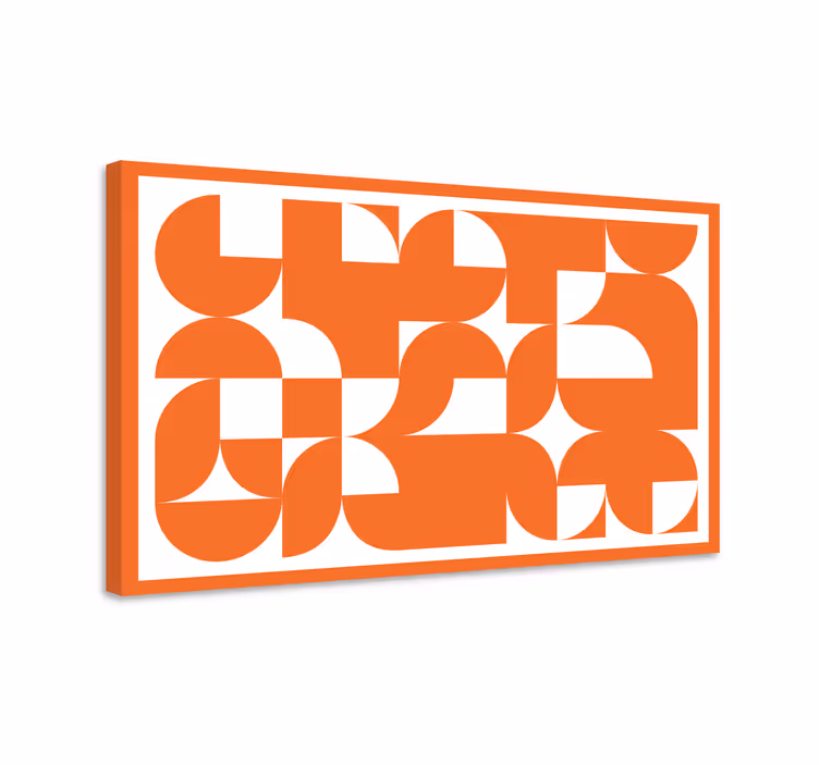 Tableau géométrique sticker d'art abstrait orange - TenStickers