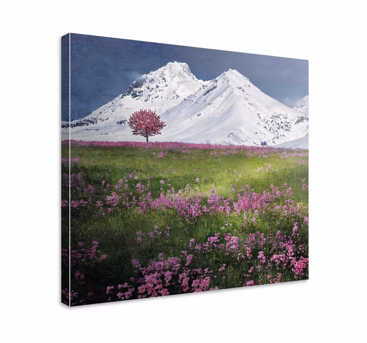 Tableau paysage sérénité de prairie montagneuse - TenStickers
