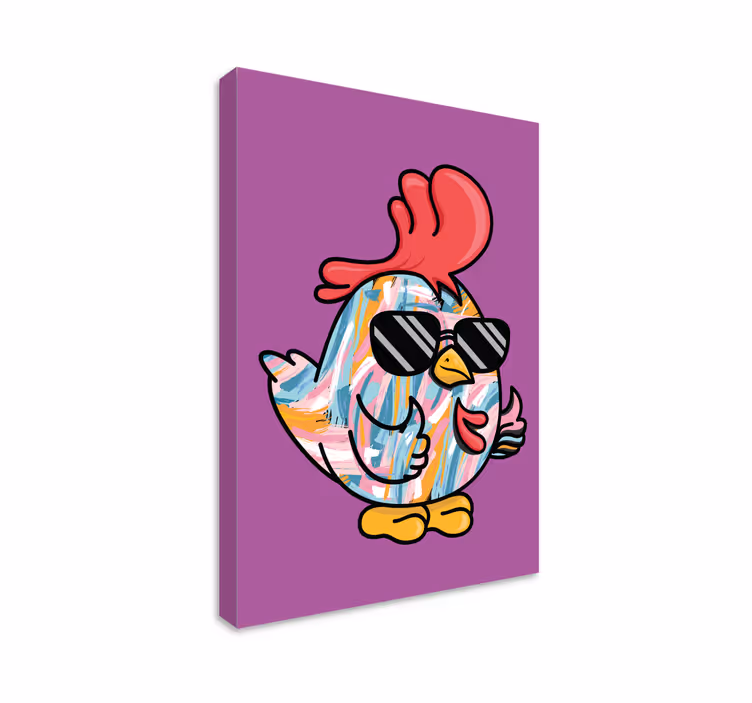 Tableau animaux personnage de poule cool - TenStickers
