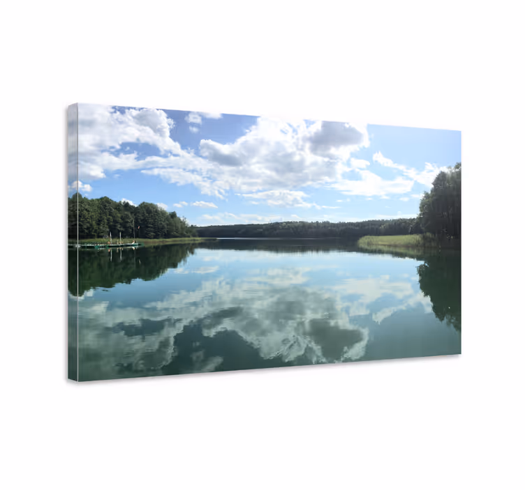 Tableau paysage vue sur lac réfléchissant - TenStickers