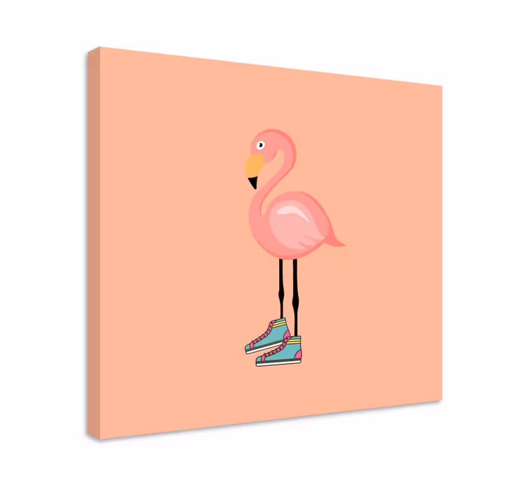 Tableau oiseaux patineur flamant stylé - TenStickers