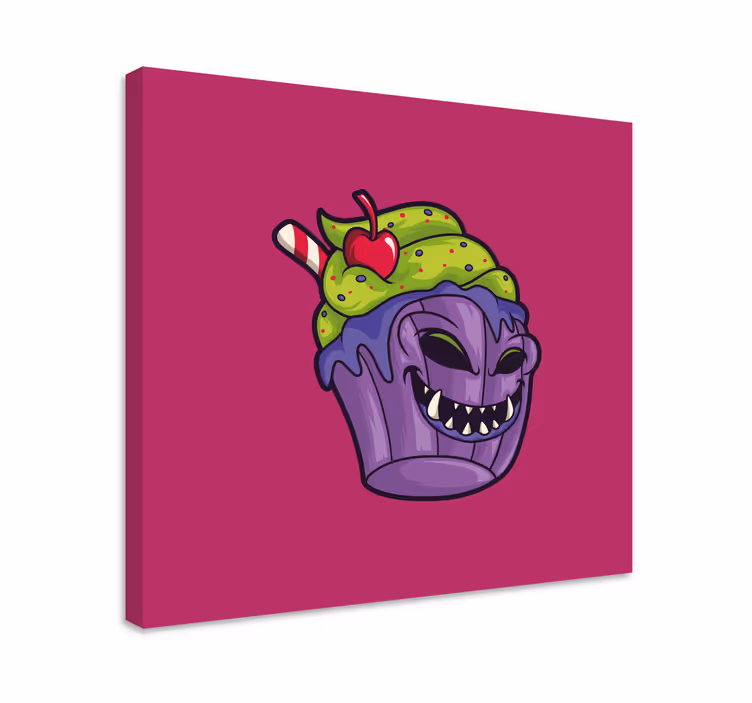 Tableau texte créature menaçante en forme de cupcake - TenStickers