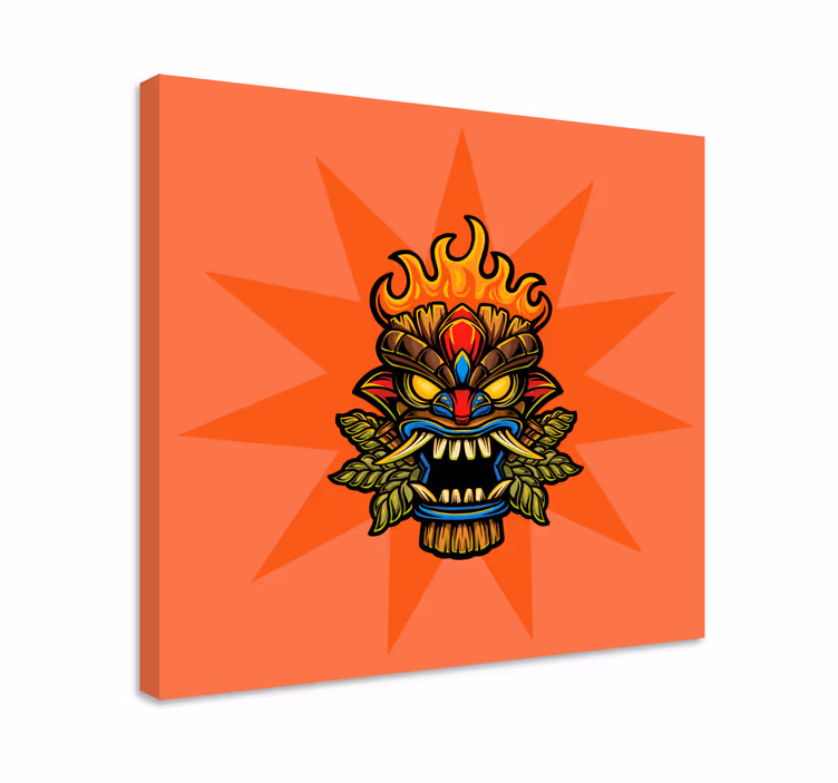 Tableau musique masque tribal ardent - TenStickers