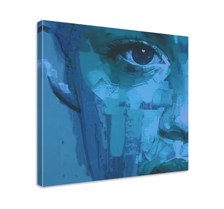 Tableau personnage détail des yeux bleus - TenStickers