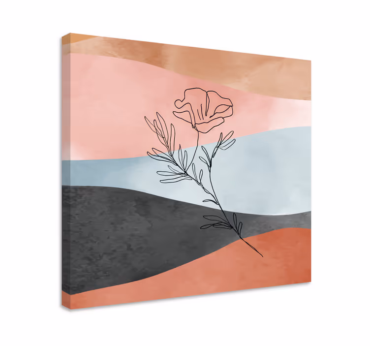 Tableau fleurs et plantes croquis de fleurs abstrait - TenStickers