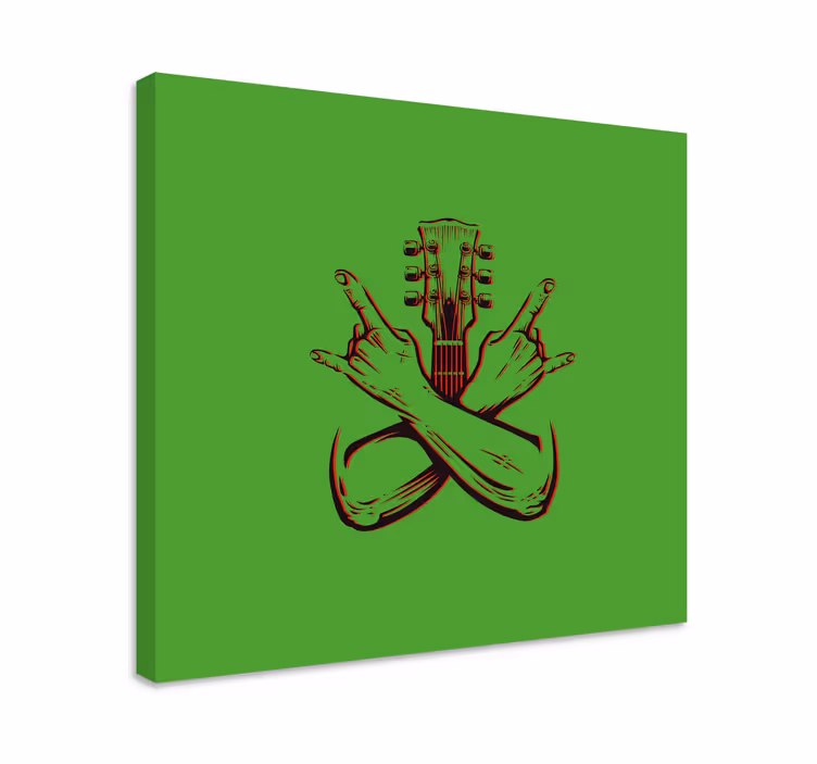 Tableau musique symbole de la main de guitare - TenStickers