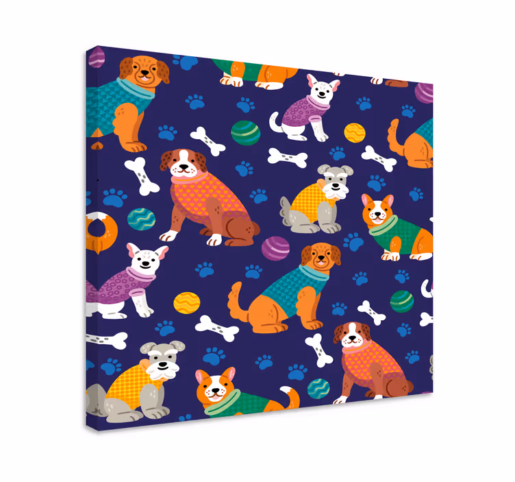 Tableau chiens compagnons canins ludiques - TenStickers