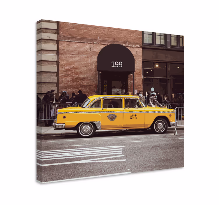 Tableau villes et pays taxi jaune - TenStickers