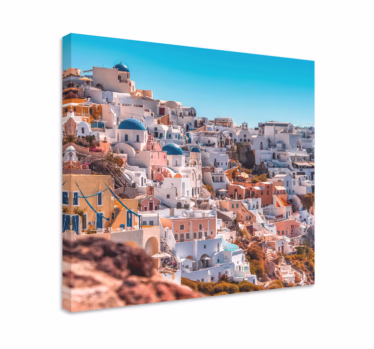 Tableau villes et pays vue panoramique de santorin - TenStickers
