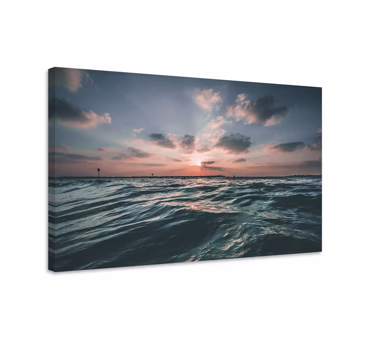 Tableau paysage crépuscule sur l'océan - TenStickers