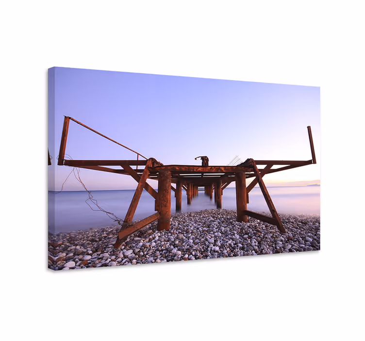 Tableau paysage perspective de quai rouillé - TenStickers