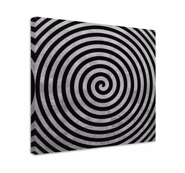 Tableau 3D spirale noire et grise - TenStickers
