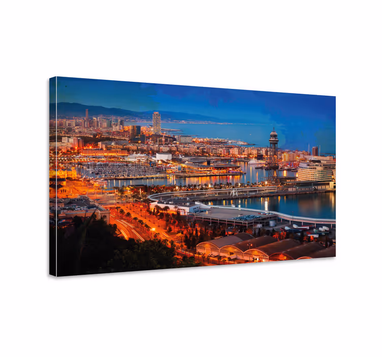 Tableau villes et pays vue sur barcelone - TenStickers