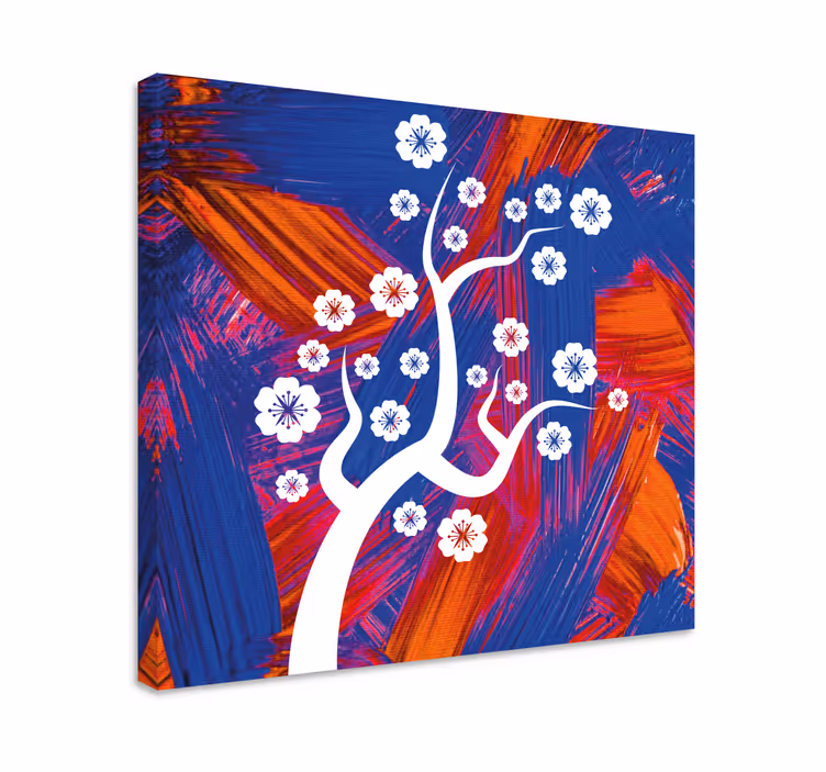 Tableau fleurs et plantes arbre à fleurs blanches - TenStickers