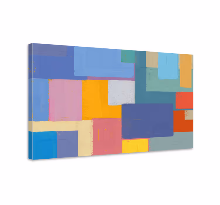 Tableau abstrait figures géométriques vibrantes - TenStickers
