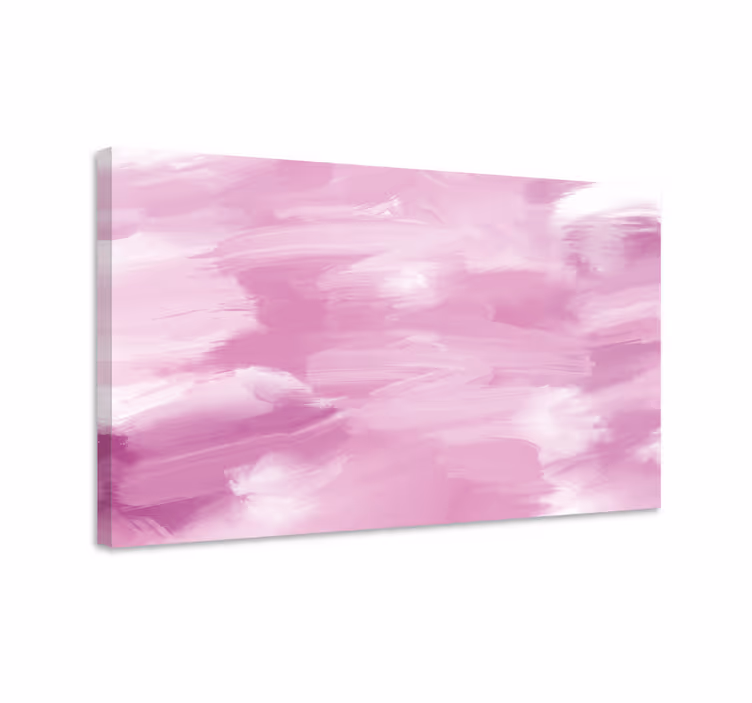 Tableau abstrait traits de rose doux - TenStickers