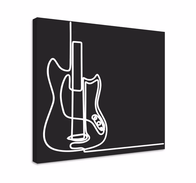 Tableau musique silhouette de guitare électrique - TenStickers