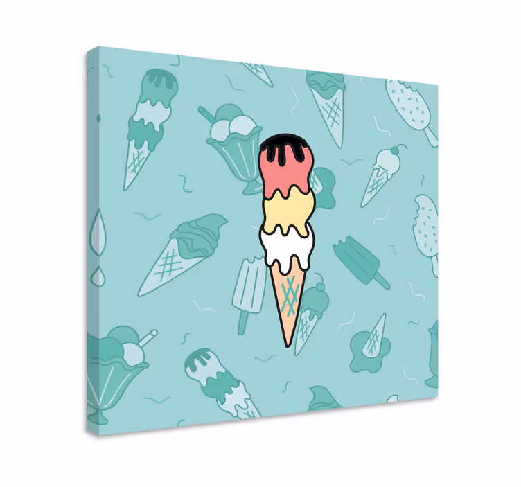 Tableau rustique délice de cornet de glace - TenStickers
