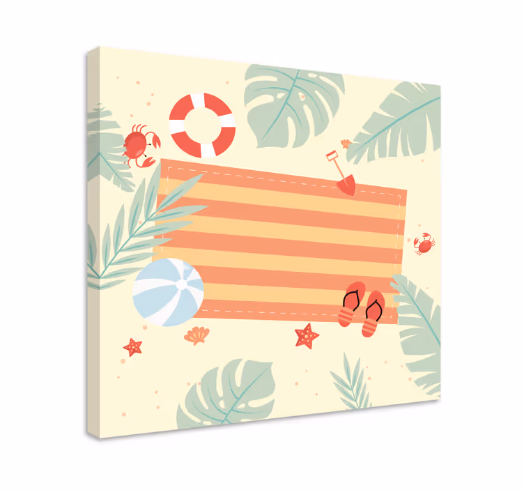 Tableau fleurs et plantes éléments de scène de plage - TenStickers