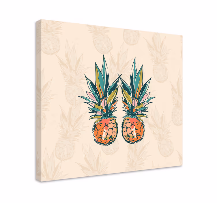 Tableau fruits duo d'ananas tropical - TenStickers