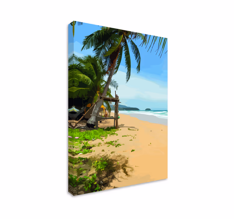 Tableau paysage scène de plage tropicale - TenStickers
