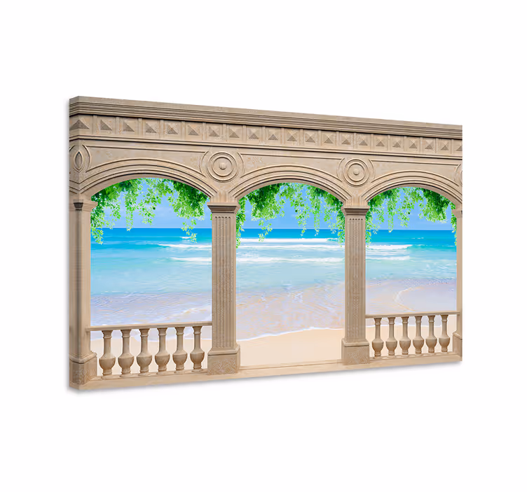 Tableau paysage vue sur l'arche en bord de mer - TenStickers