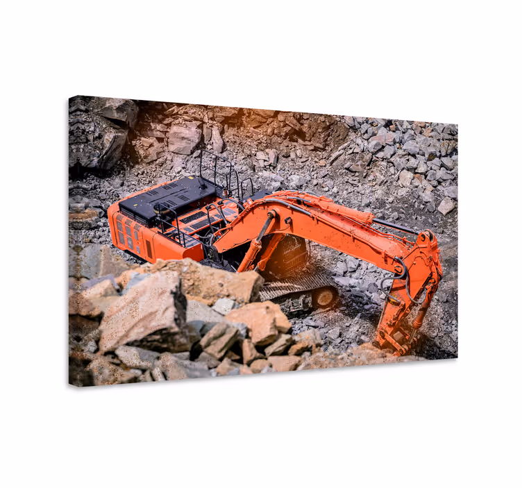 Tableau sports action d'excavateur lourd - TenStickers
