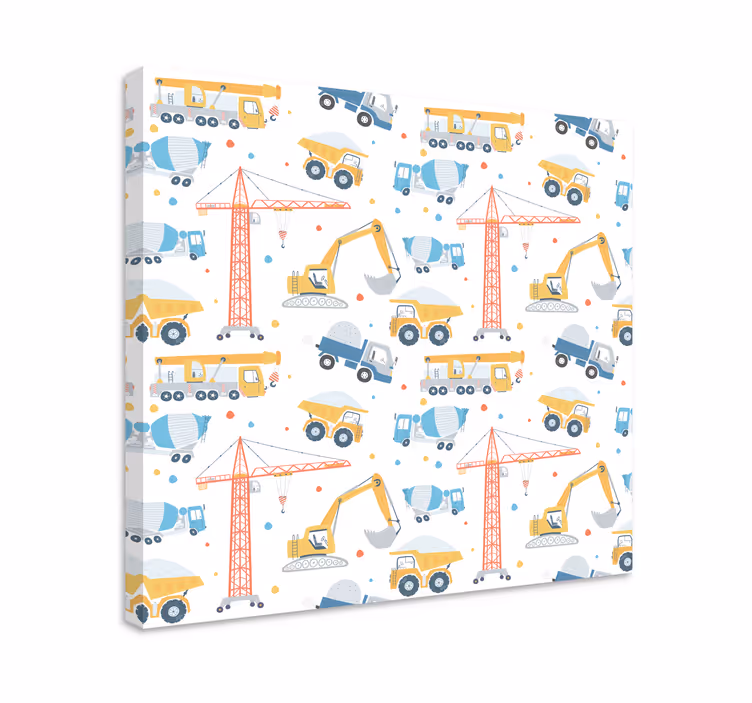 Tableau sports véhicules de construction à jouer - TenStickers