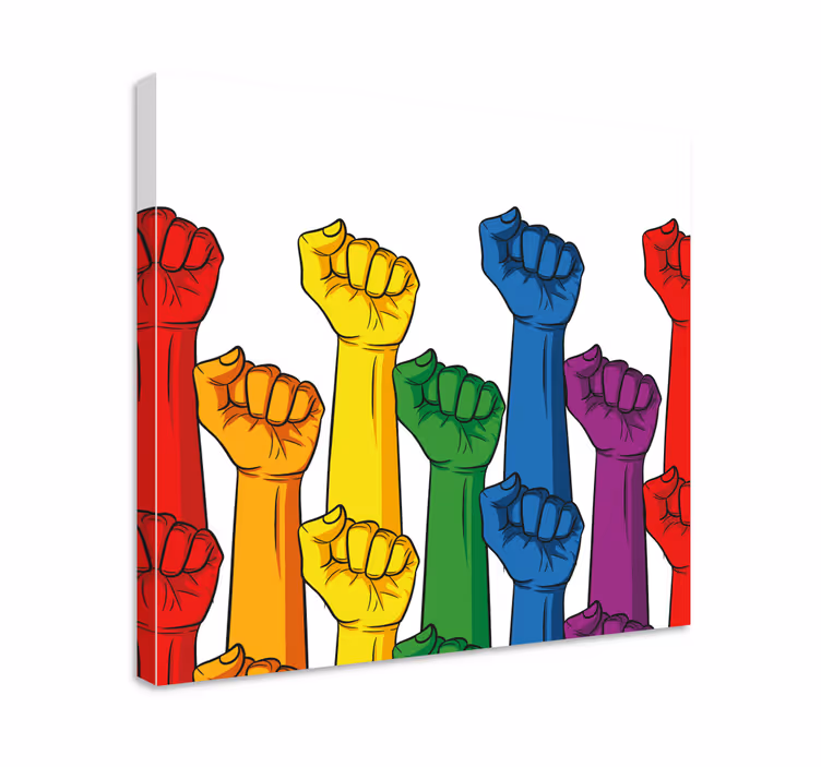 Tableau citation poings levés colorés - TenStickers