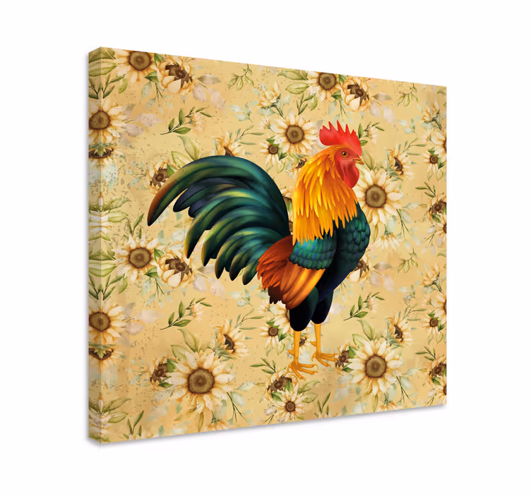 Tableau oiseaux portrait de coq vif - TenStickers