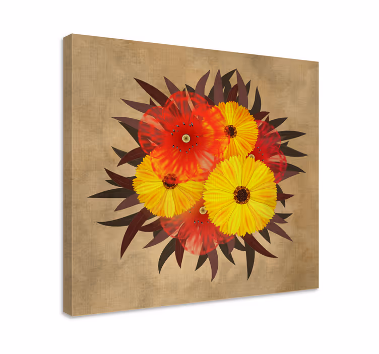 Tableau fleurs et plantes arrangement de fleurs éclatantes - TenStickers