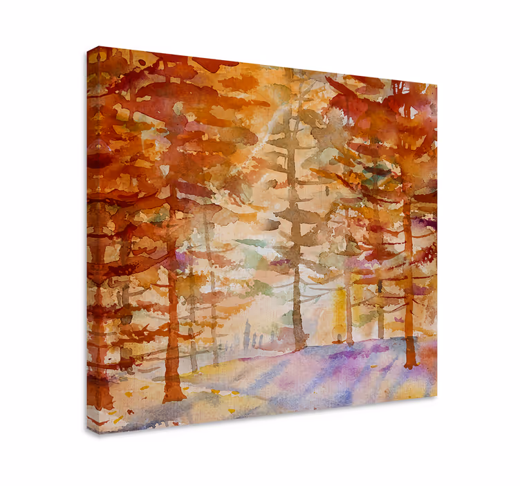 Tableau fleurs et plantes sentier forestier d'automne - TenStickers