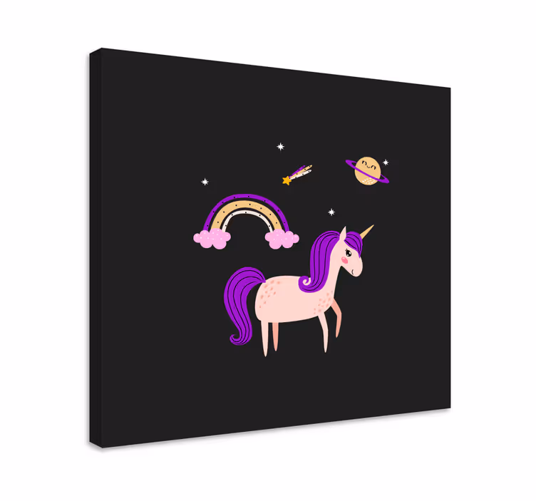 Tableau licorne pays des rêves adorables - TenStickers