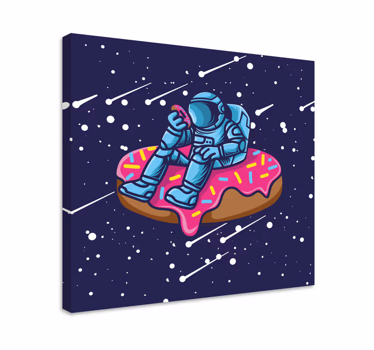 Cadre jeux vidéo astronaute sur un beignet - TenStickers