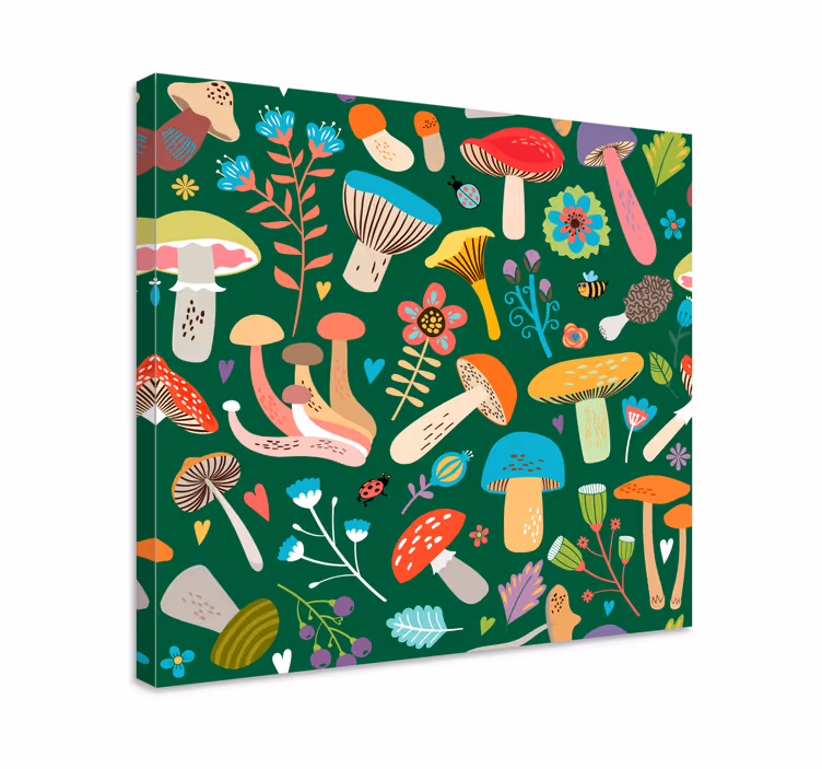 Tableau fleurs et plantes motif champignon vibrant - TenStickers