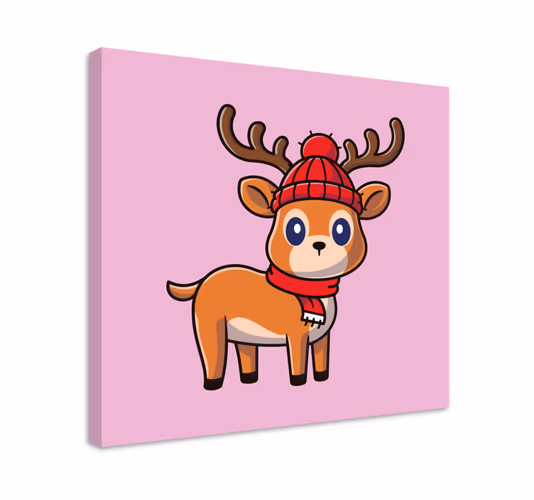 Tableau chevaux adorable dessin animé cerf - TenStickers