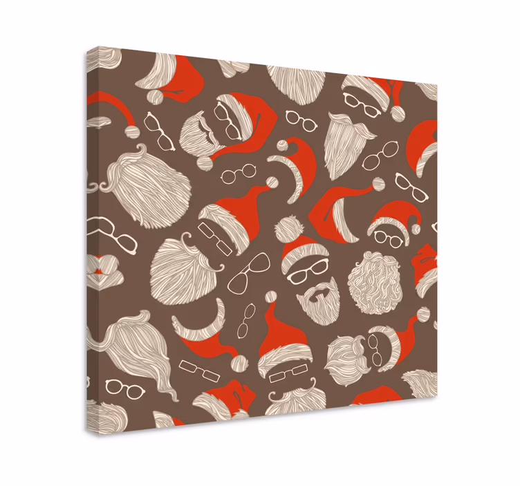 Tableau animaux visages de père noël festifs - TenStickers