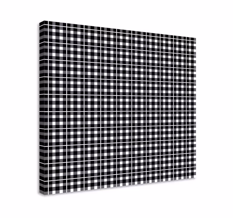 Tableau géométrique grille noire et blanche - TenStickers