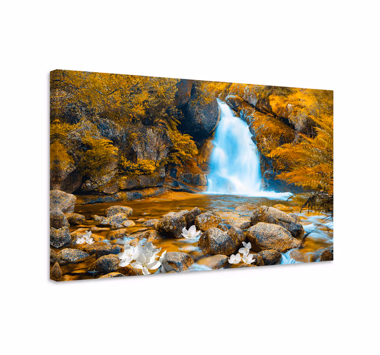 Tableau fleurs et plantes scénario de cascade sérène - TenStickers