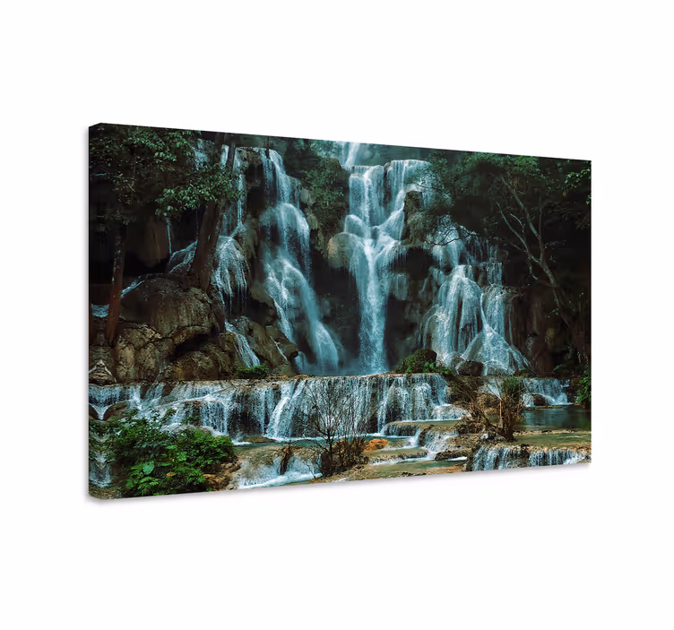Tableau paysage grand flux de cascade - TenStickers