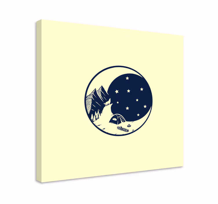 Tableau paysage camping sous les étoiles - TenStickers