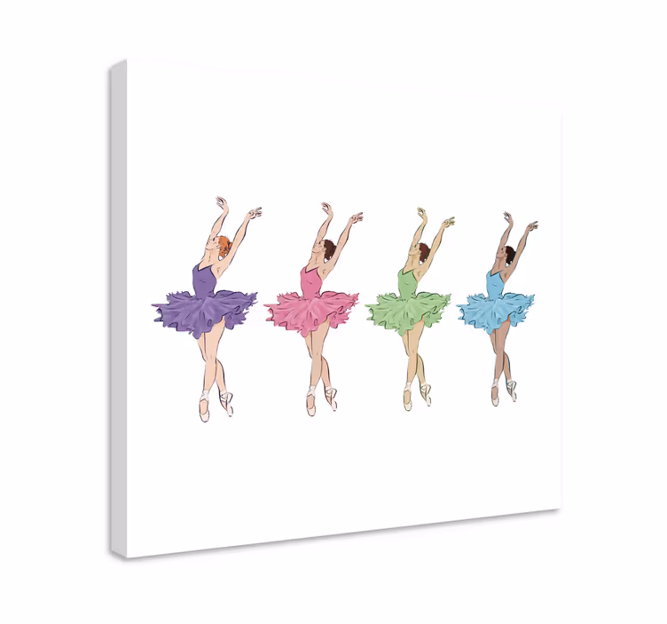 Tableau enfant Danseurs de ballet colorés - TenStickers