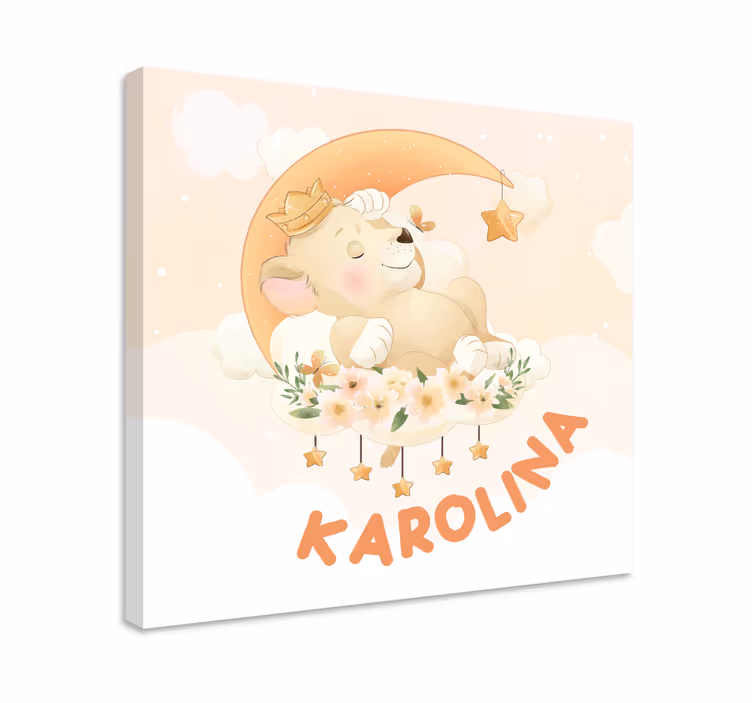Tableau bébé ours endormi rêvant - TenStickers