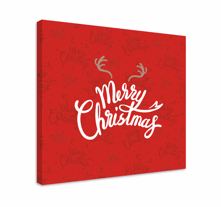 Tableau de noël motif rouge avec des bois de renne - TenStickers