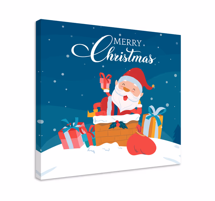 Tableau Père Noël " Merry Christmas " - TenStickers