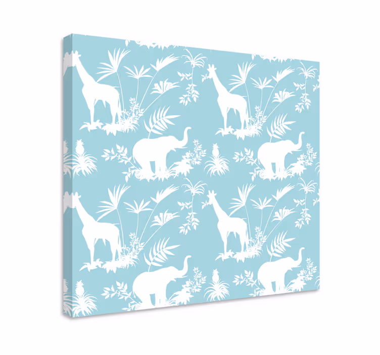 Tableau éléphants et girafes décoratif pour enfants - TenStickers