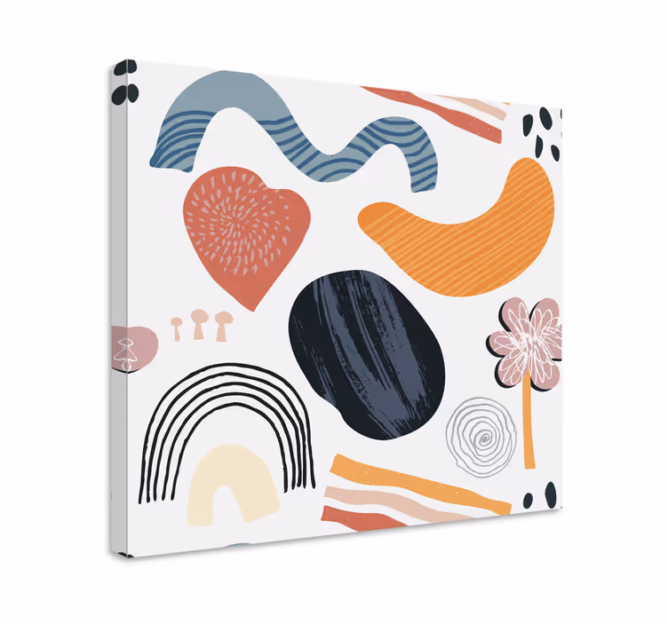 Tableau abstrait formes naturelles vibrantes - TenStickers